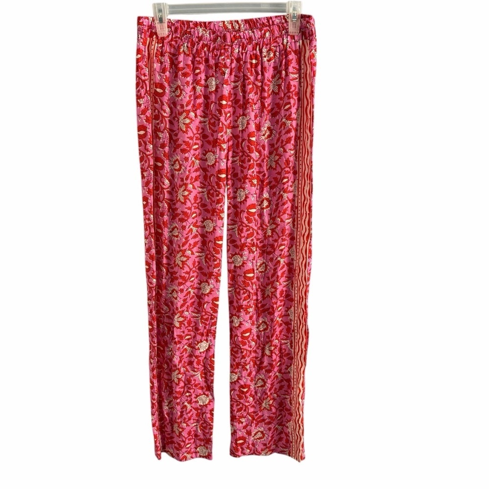 Hester & Orchard Floral Red & Pink Lounge Pants - Picture 5 of 8